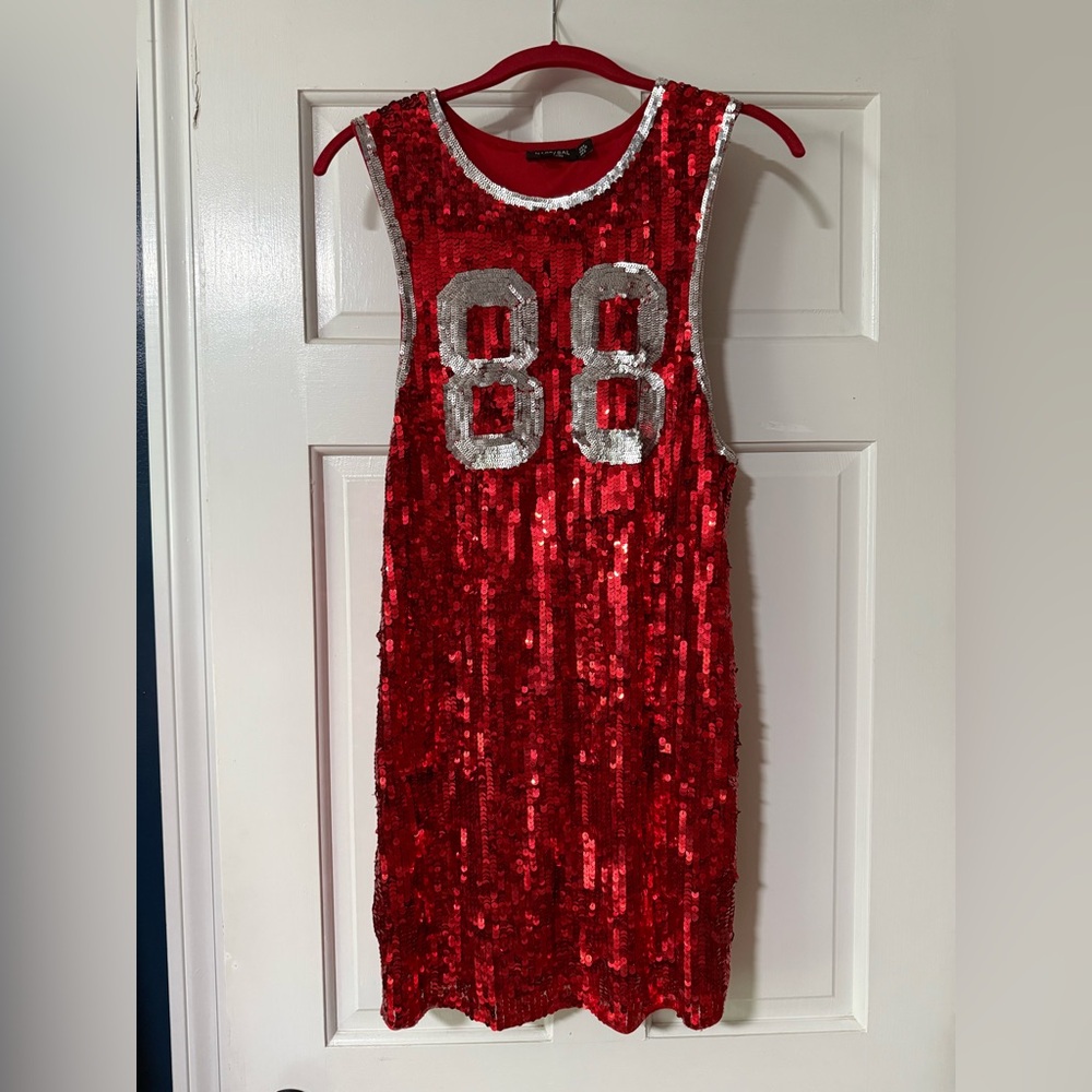Nasty Gal Red Sequin Dress
